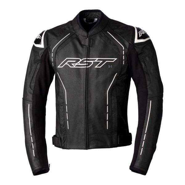 RST RST S1 CE Mens Leather Jacket Black And White
